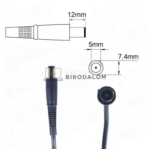 HP 19.5V 4.62A (90W) 7.4x5.0mm OEM laptop töltő – ProBook 6450b, 6455b, 6470b, 6550b, Pavilion G7