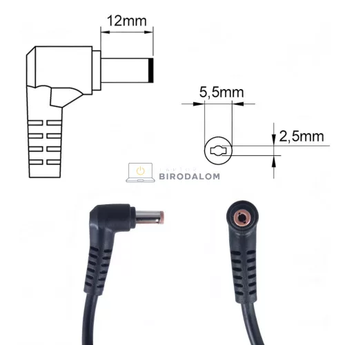 Lenovo IdeaPad B570 G460 G470 G480 G570 G580 Y480 Z370 20V 3.25A (65W) 5.5x2.5mm OEM laptop töltő