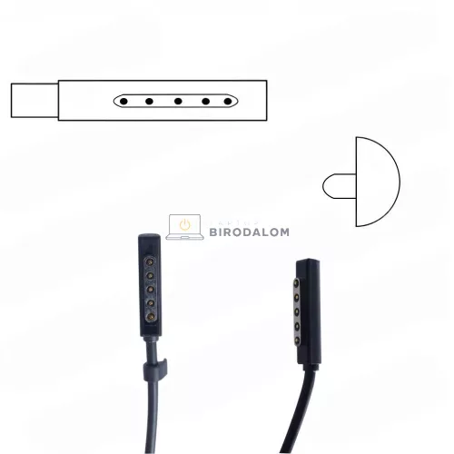 Microsoft Surface 12V 3.6A (43W) OEM laptop töltő – Surface RT, Pro 1/2, Surface 2