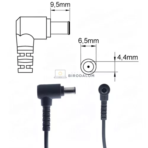 Sony 19.5V 2.3A (45W) 6.5x4.4mm OEM laptop töltő – Vaio VPCW, VPCEB, SVF152, SVF153