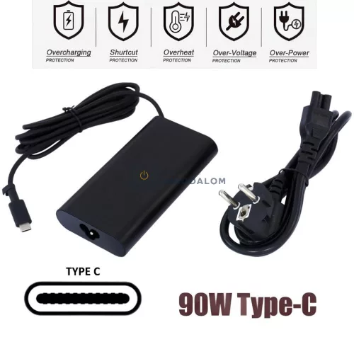 Dell Latitude 5280 5420 5480 5580 7280 7380 7480, Precision 5760 90W USB Type-C OEM laptop töltő