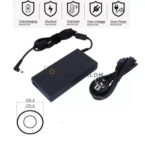Asus / MSI 19.5V 7.7A (150W) 5.5x2.5mm OEM laptop töltő – G50, G53, G73, G74, G75, GS60, GE62