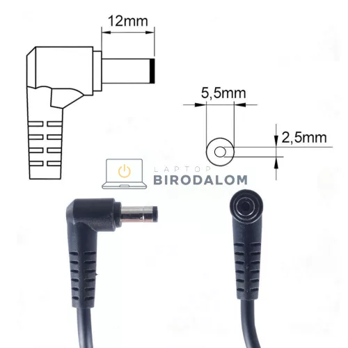 Asus / MSI 19.5V 7.7A (150W) 5.5x2.5mm OEM laptop töltő – G50, G53, G73, G74, G75, GS60, GE62