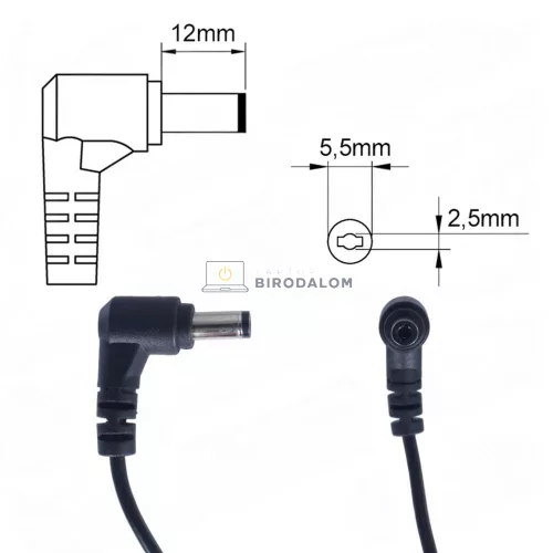 Universal 19V 3.43A (65W) 5.5x2.5mm OEM laptop töltő