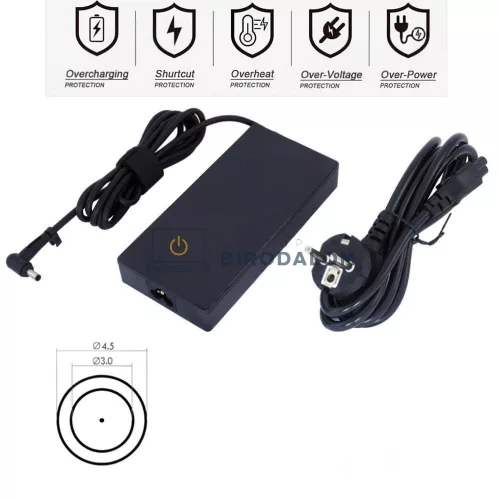 Asus, MSI 20V 7.5A 150W OEM laptop töltő, 4.5mm 3-pin (X571GT, G501JW, Zenbook Pro 15, Katana GF66)