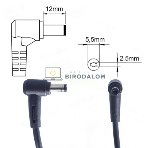 Asus ROG G50, G53, G55, G531, GL503 sorozat 150W OEM laptop töltő, 19.5V 7.7A, 5.5x2.5mm