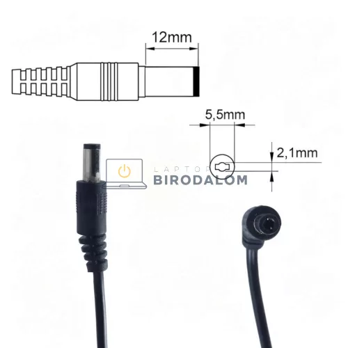 Dell 12V 3A (36W) 5.5×2.1mm OEM tápegység / adapter (LED, CCTV, elektronika)
