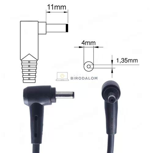 Asus A405, A409, A509, Chromebook C200/C300, UX303, Vivobook X540, S200 19V 3.42A (65W) 4.0×1.35mm OEM laptop töltő