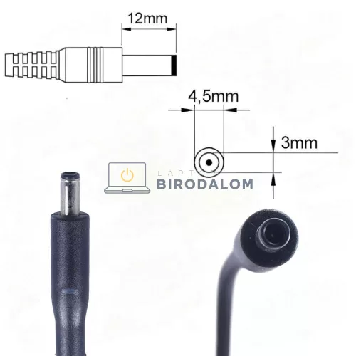 Dell 19.5V 1.2A 24W Micro USB OEM laptop töltő (Venue 7, 8, 10, 11 Pro, táblagép)