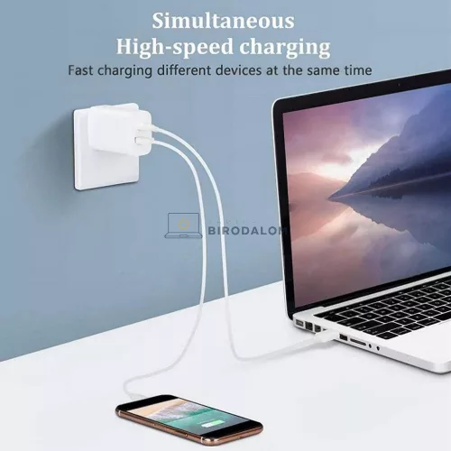 Samsung 65W GaN USB-C + USB-A univerzális töltő adapter, fehér