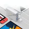 GaN 4 portos 75W utazó OEM gyors-töltő (1x USB-C + 3x USB-A, fehér) – Apple, Samsung, Nintendo