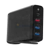 GaN 4 portos 75W utazó OEM gyors-töltő (1x USB-C + 3x USB-A, fekete) – Apple, HP, Samsung, Huawei, D