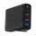 GaN 4 portos 75W utazó OEM gyors-töltő (1x USB-C + 3x USB-A, fekete) – Apple, HP, Samsung, Huawei, D