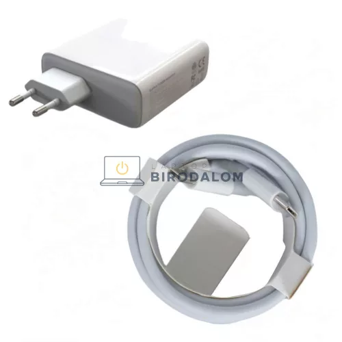 Apple, Samsung, Dell, HP 100W GaN 3 portos (2×USB-C + 1×USB-A) OEM gyors töltő, fehér