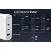GaN 140W 3-portos (2× USB-C + 1× USB-A) univerzális laptop töltő, fehér