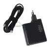GaN 4 portos 140W OEM gyors-töltő (1x USB-A + 3x USB-C, fekete) – Apple, Dell, HP, Samsung, Google