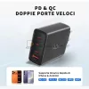GaN 4 portos 140W OEM gyors-töltő (1x USB-A + 3x USB-C, fekete) – Apple, Dell, HP, Samsung, Google