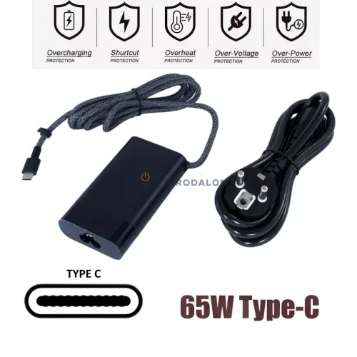 HP 20V 3.25A (65W) Type-C OEM laptop töltő – Elite X2, EliteBook x360, EliteBook 1040, Pro c640