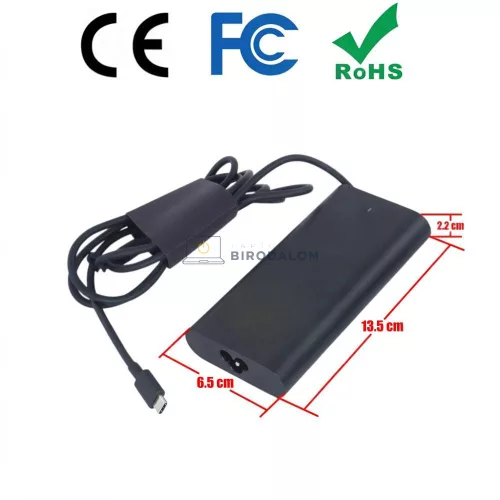 Dell 28V 5.89A (165W) USB Type-C GaN OEM laptop töltő – Alienware x14 / Latitude 5340 / 5540 / Chromebook 3380