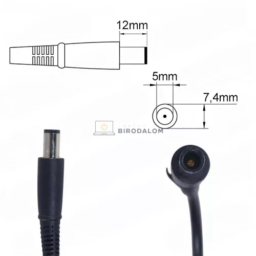 HP 19.5V 3.33A (65W) 7.4x5.0mm OEM laptop töltő