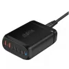 GaN 6 portos 160W OEM gyors-töltő (2x USB-A + 4x USB-C, fekete)