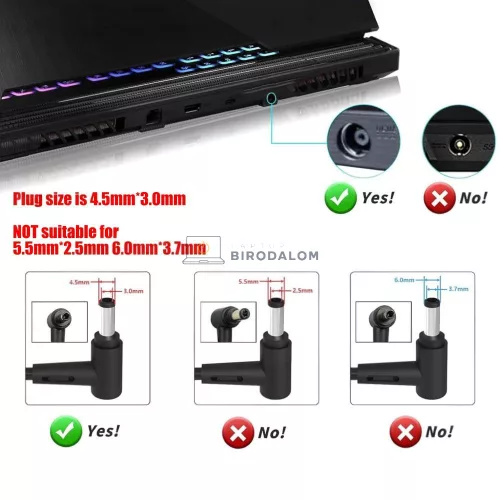 Asus 19.5V 7.7A (150W) 4.5x3.0mm OEM laptop töltő