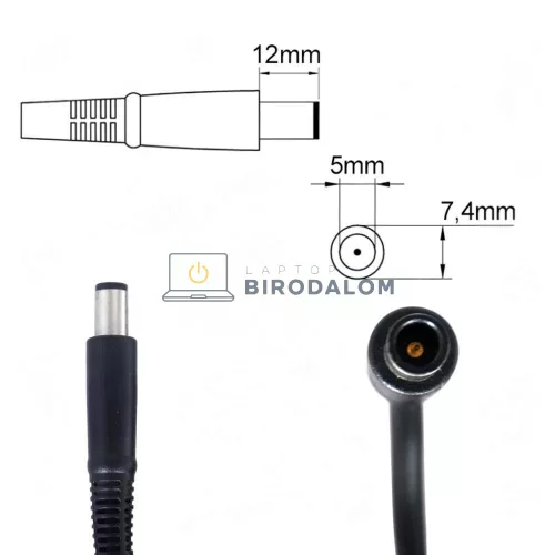 HP 20V 14A (280W) 7,4x5,0mm OEM laptop töltő (ZBook Fury, OMEN, Z2 Mini, Thunderbolt Dock G4)