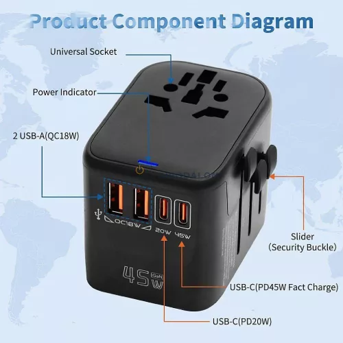 Universal 5V 5A (45W) OEM laptop töltő