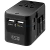 Universal GaN 45W 4 portos gyors-töltő (2× USB-A + 2× USB-C PD), fekete