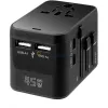 Universal GaN 45W 4 portos gyors-töltő (2× USB-A + 2× USB-C PD), fekete