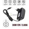 Univerzális 12V 3A (36W) DC tápegység adapter Wi-Fi routerekhez, hálózati switchekhez, DVR rögzítőkhöz, IP/CCTV kamerákhoz, LED szalagokhoz és külső HDD-khez – 5,5×2,5mm csatlakozóval