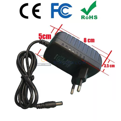 Univerzális 12V 3A (36W) DC tápegység adapter Wi-Fi routerekhez, hálózati switchekhez, DVR rögzítőkhöz, IP/CCTV kamerákhoz, LED szalagokhoz és külső HDD-khez – 5,5×2,5mm csatlakozóval