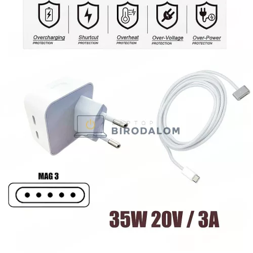 Apple MacBook Air 35W OEM laptop töltő - Dual USB-C / MagSafe 3 (A2681, A2941, A3113, A3449, A3448)
