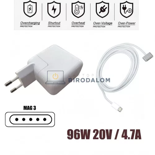 Apple MacBook Pro 14" (96W) OEM laptop töltő – USB-C / MagSafe 3, fekete