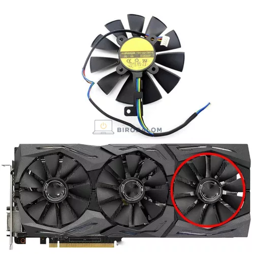 Asus ROG Strix RX 480, RX 580, RX 980Ti, R9 390, R9 390X, GTX 1060, GTX 1070, GTX 1080, GTX 1070Ti GPU hűtőventilátor (Fan C, 87MM)