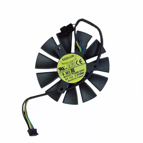 Asus STRIX GTX 750Ti, GTX 950, GTX 960, GTX 1050, GTX 1060, R9 285, R9 370 GPU hűtőventilátor (Fan B, 4 pin, 75MM)