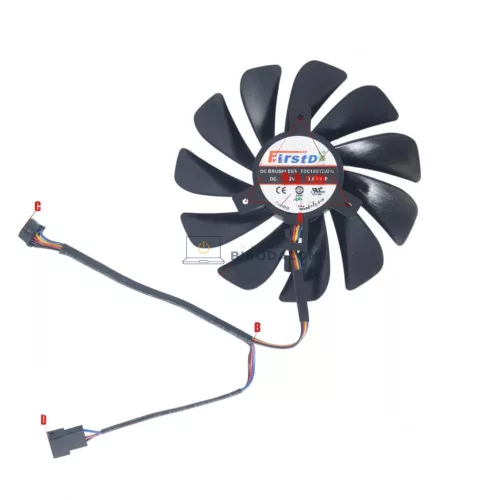 XFX Radeon RX 580, RX 590 GPU gyári hűtőventilátor B (4 pin, 95mm)
