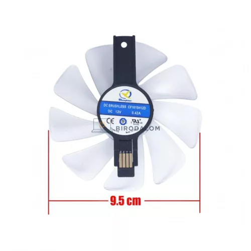 Sapphire Radeon RX 590 NITRO+ 50 Gold, RX 590 NITRO+, RX 580 NITRO+ Special Edition GPU hűtőventilátor 95mm, fehér (CF1015H12D)