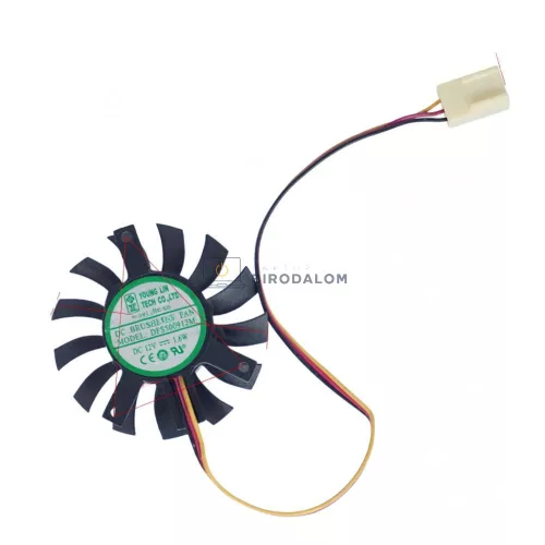 Gyári laptop GPU hűtőventilátor 45mm (3 pin)