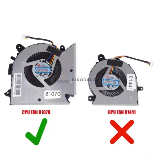MSI GF63 Thin, GF65 Thin, MS-16R1, MS-16R2, MS-16R3, MS-16R5, MS-16W1 CPU hűtőventilátor (4 pin)