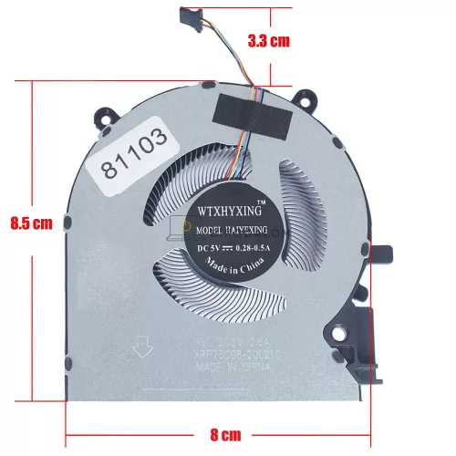 HP Victus 16-D, Victus 16-E, Victus 16-D0000 CPU hűtőventilátor RTX3060 (4 pin)