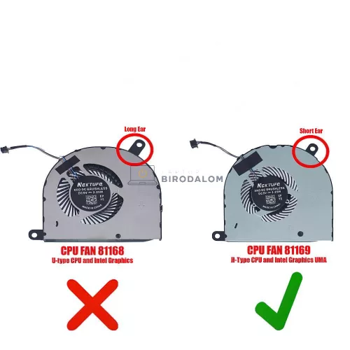Dell Latitude 5480, 5490, 5491, 5495 CPU hűtőventilátor (4 pin)
