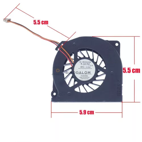 Fujitsu Siemens Celsius Mobile H710, H720, H730, H910, H920 CPU hűtőventilátor (3 pin)