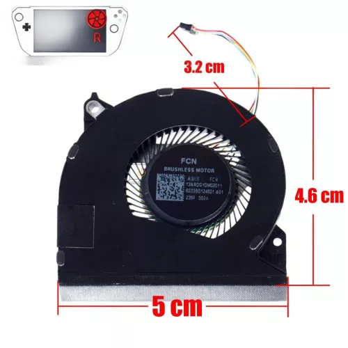 Asus ROG Ally 2023 RC71L jobb oldali CPU hűtőventilátor (4 pin)