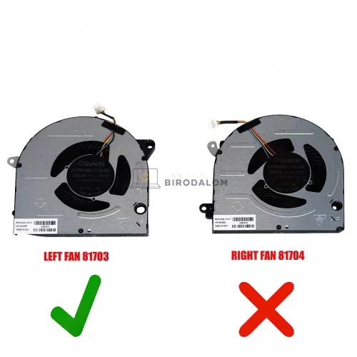 HP Pavilion Plus 16-AB CPU+GPU hűtőventilátor (4 pin)